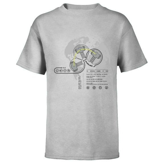 Marvel Avengers Thor Hammer Secrets of Mjolnir Data Readout - Short Sleeve T-Shirt for Kids - Customized-Athletic Heather