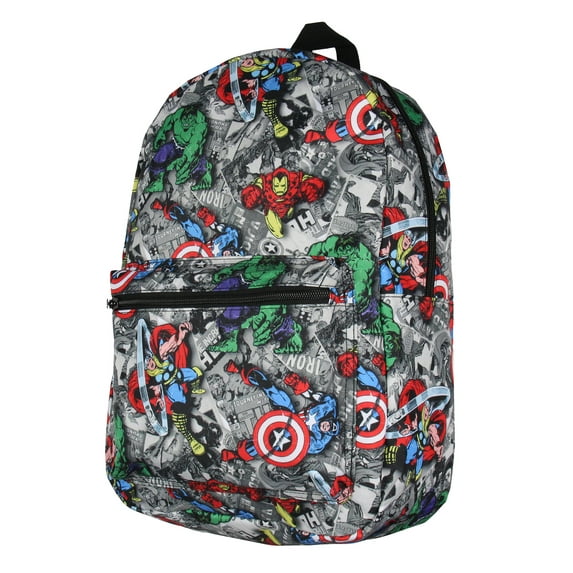 Marvel Avengers Thor Iron Man Captain America Hulk Laptop School Backpack 17"