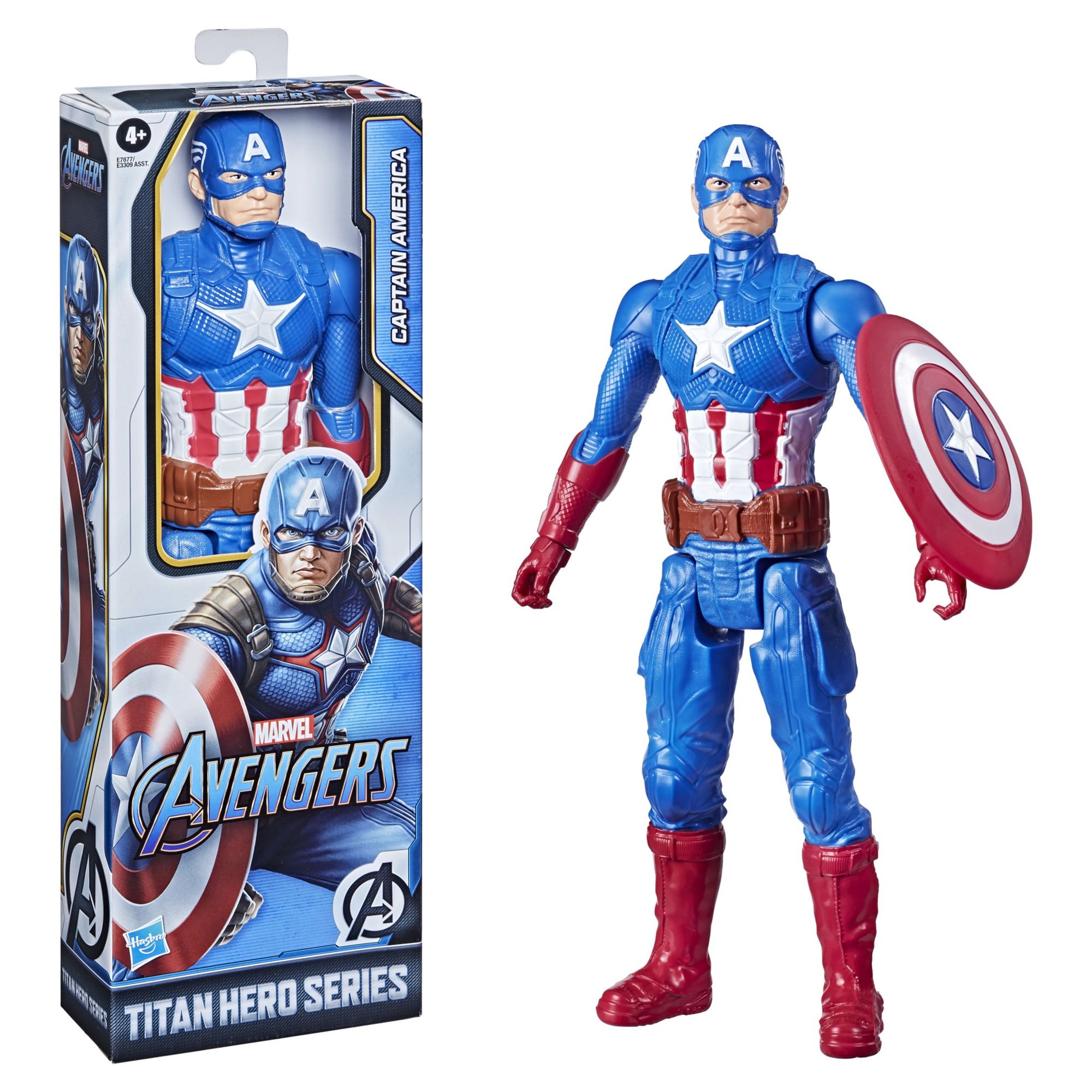 Marvel: Avengers Titan Hero Series Captain America Kids Toy Action Figure for Boys and Girls Ages 4 5 6 7 8 and Up (12”) - image 1 of 8