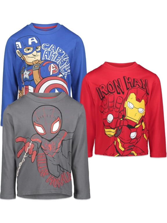 Avengers Toddler Boys 3 Pack Long Sleeve Graphic T-Shirts 4T