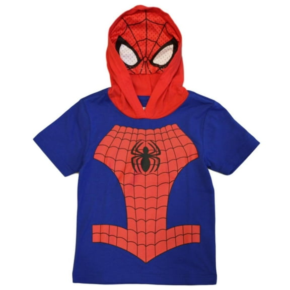 Marvel Avengers Toddler Boys' Spiderman Hooded Tee with Mask (3T)