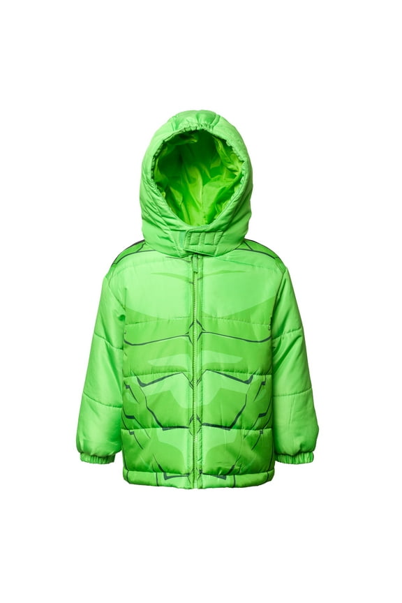 Avengers Toddler Boys Zip Up Winter Coat Puffer Jacket Red/White/Black 3T