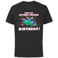 thumbnail image 1 of Marvel Avengers Toony Party Have an Action-Packed Birthday - Short Sleeve Cotton T-Shirt for Adults - Customized-Black, 1 of 5