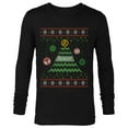thumbnail image 1 of Marvel Avengers Ugly Christmas Sweater Retro Tree Holiday - Long Sleeve T-Shirt for Men - Customized-Black, 1 of 5