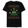 thumbnail image 1 of Marvel Avengers Ugly Christmas Sweater Retro Tree Holiday - Short Sleeve Blended T-Shirt for Adults - Customized-Black, 1 of 5