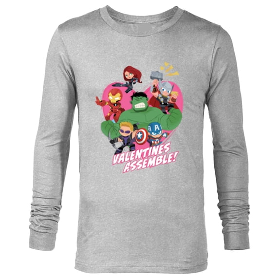 Marvel Avengers Valentine's Assemble - Long Sleeve T-Shirt for Men - Customized-Athletic Heather