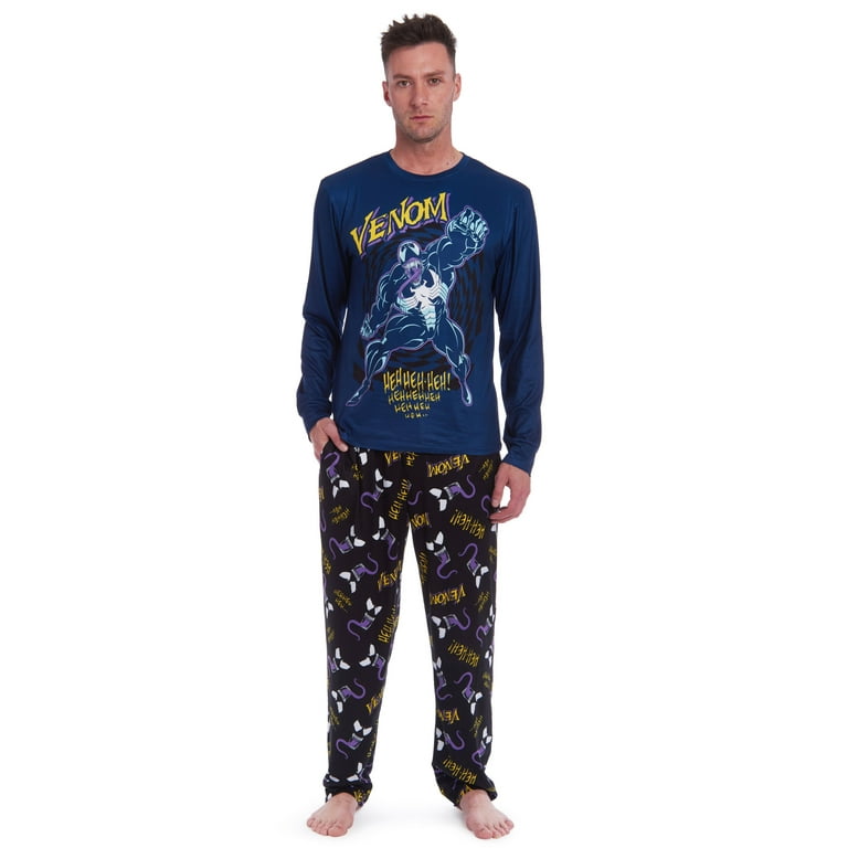 Marvel Avengers Venom Mens Pajama Shirt and Pants Sleep Set Adult Walmart
