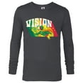 thumbnail image 1 of Marvel Avengers Vision Solar Gem Rainbow Comic Retro - Long Sleeve T-Shirt for Men - Customized-Charcoal Heather, 1 of 5
