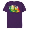 thumbnail image 1 of Marvel Avengers Vision Solar Gem Rainbow Comic Retro - Short Sleeve Blended T-Shirt for Adults - Customized-Purple, 1 of 5