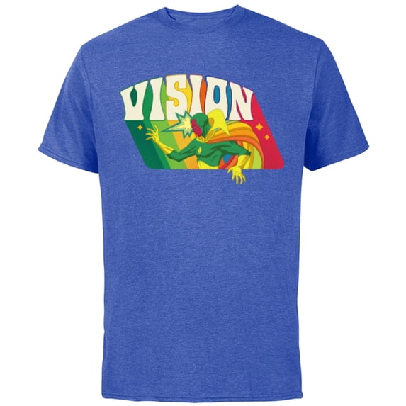Marvel Avengers Vision Solar Gem Rainbow Comic Retro - Short Sleeve Cotton T-Shirt for Adults - Customized-Royal Heather