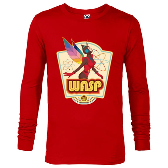 Marvel Avengers Wasp Comic Retro Vintage Iconic - Long Sleeve T-Shirt for Men - Customized-New Red