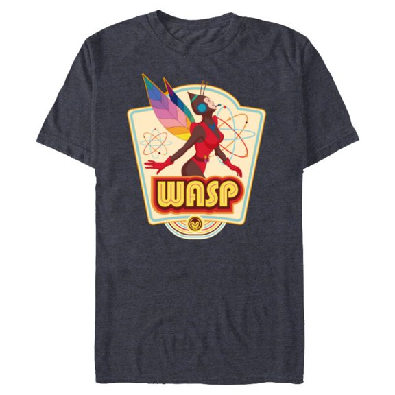 Marvel Avengers Wasp Comic Retro Vintage Iconic - Short Sleeve Blended T-Shirt for Adults - Customized-Navy Heather