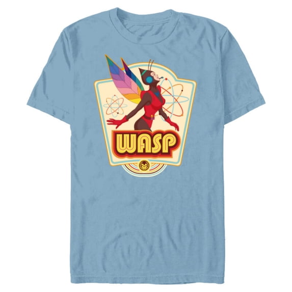 Marvel Avengers Wasp Comic Retro Vintage Iconic - Short Sleeve Blended T-Shirt for Adults - Customized-Ocean Blue