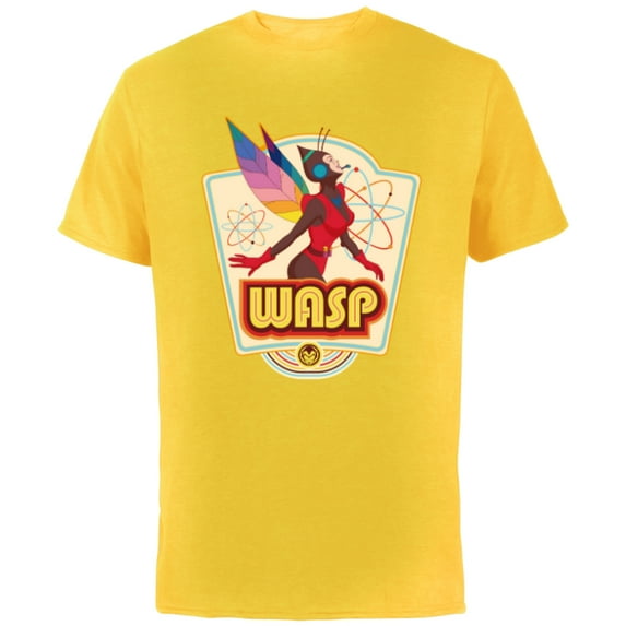 Marvel Avengers Wasp Comic Retro Vintage Iconic - Short Sleeve Cotton T-Shirt for Adults - Customized-Yellow