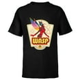 thumbnail image 1 of Marvel Avengers Wasp Comic Retro Vintage Iconic - Short Sleeve T-Shirt for Kids - Customized-Black, 1 of 5