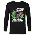 thumbnail image 1 of Marvel Avengers Who Needs Luck Super Hero St. Patrick’s Day - Long Sleeve T-Shirt for Men - Customized-Black, 1 of 5