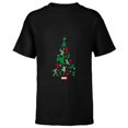 thumbnail image 1 of Marvel Avengers and Guardians of the Galaxy Christmas Tree Holiday - Short Sleeve T-Shirt for Kids- Customized-Black, 1 of 5