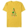 thumbnail image 1 of Marvel Avengers and Guardians of the Galaxy Christmas Tree - Short Sleeve Blended T-Shirt for Adults- Customized-Yellow, 1 of 5