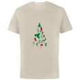 thumbnail image 1 of Marvel Avengers and Guardians of the Galaxy Christmas Tree - Short Sleeve Cotton T-Shirt for Adults- Customized-Natural, 1 of 5