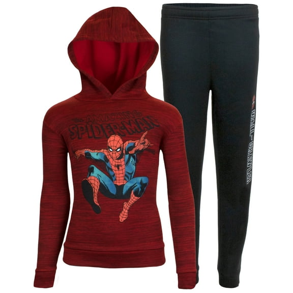 Marvel Avengers and Spider-Man Streetwear Fleece Hoodie and Pants, Little Boys
