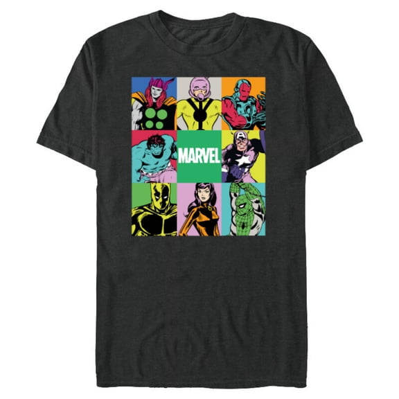 Marvel Avengers and Spider-Man Silver Age Super Heroes Retro - Short Sleeve Blended T-Shirt for Adults - Customized-Dark Heather