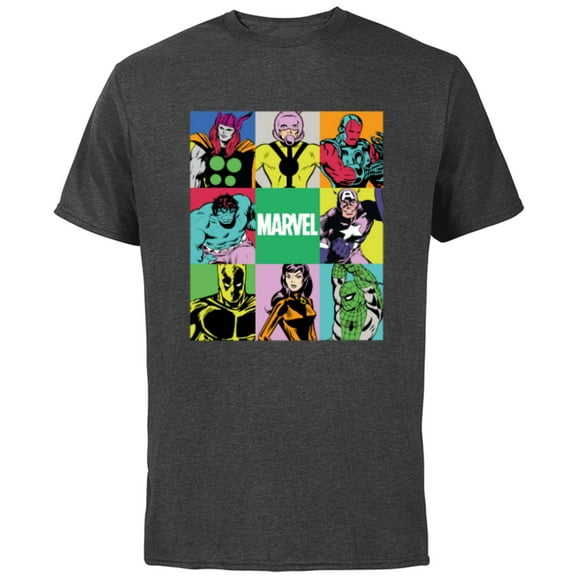 Marvel Avengers and Spider-Man Silver Age Super Heroes Retro - Short Sleeve Cotton T-Shirt for Adults - Customized-Charcoal