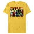 thumbnail image 1 of Marvel Avengers and Spider-Man Super Hero Real Names Retro - Short Sleeve Blended T-Shirt for Adults - Customized-Yellow, 1 of 5