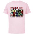 thumbnail image 1 of Marvel Avengers and Spider-Man Super Hero Real Names Retro - Short Sleeve Cotton T-Shirt for Adults - Customized-Soft Pink, 1 of 5
