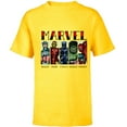 thumbnail image 1 of Marvel Avengers and Spider-Man Super Hero Real Names Retro - Short Sleeve T-Shirt for Kids - Customized-Yellow, 1 of 5