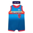 thumbnail image 1 of Marvel Spider-Man Baby Boys' Basketball Romper and Headband Set Navy Blue, 1 of 5
