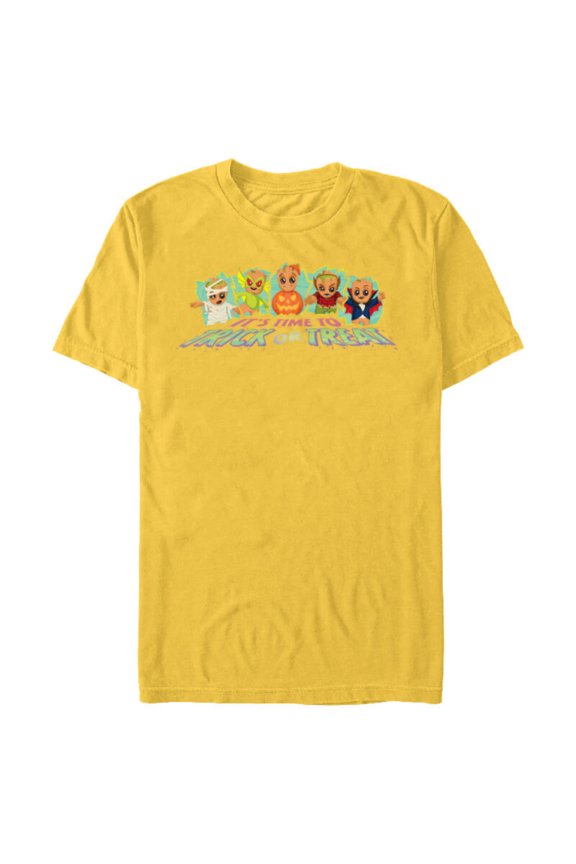 Baby Groot Monster Costumes Halloween Trick or Treat - Short Sleeve Blended T-Shirt for Adults - Customized-Yellow