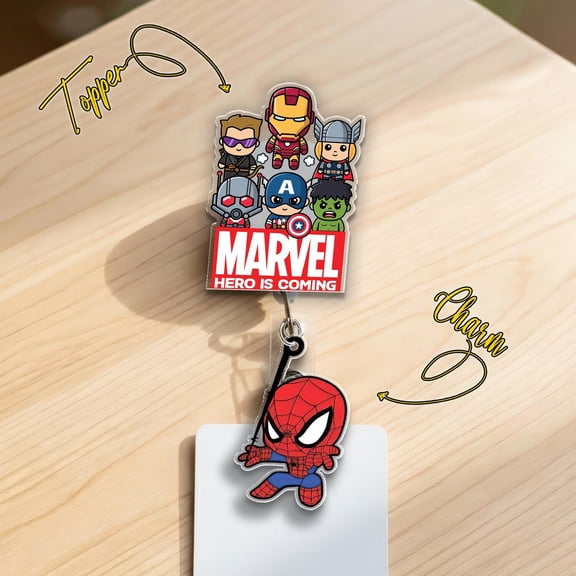 Marvel Badge Reel, Retractable ID Holder, Cute Superhero Badge Clip, Marvel Is Coming, Pediatric Nurse Gift, Medical Student ID G6IQ08-1