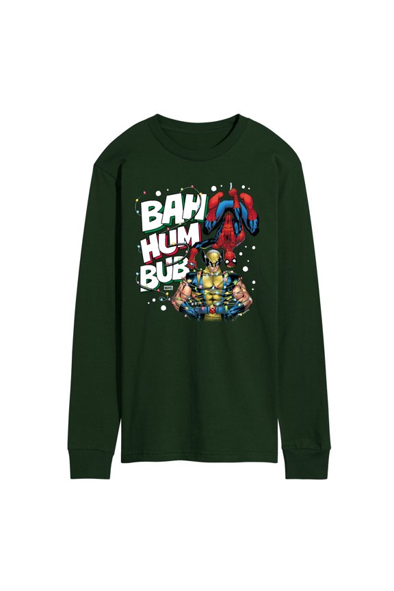 - Bah Hum Bub Wolverine And Deadpool - Men's Long Sleeve Graphic T-Shirt
