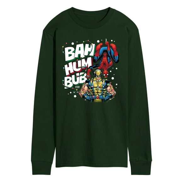 Marvel - Bah Hum Bub Wolverine And Deadpool - Men's Long Sleeve Graphic T-Shirt