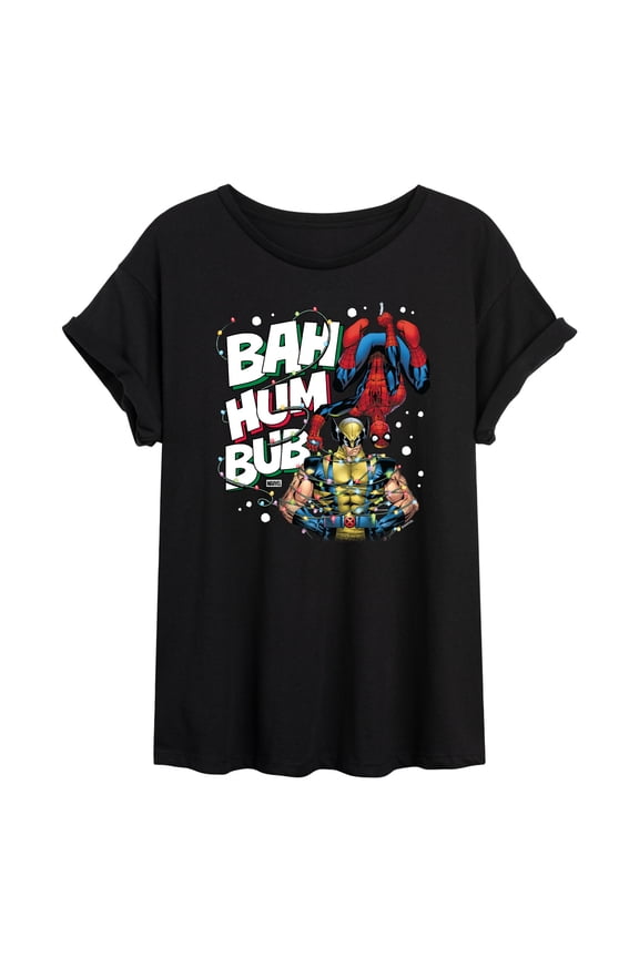 - Bah Hum Bub Wolverine And Deadpool - Women's Oversized Graphic T-Shirt