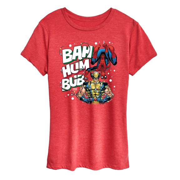 Marvel - Bah Hum Bub Wolverine And Deadpool - Women's Short Sleeve Graphic T-Shirt