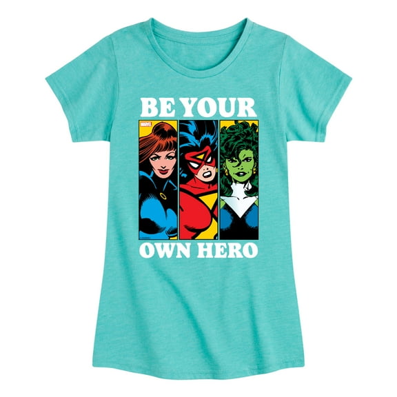 Marvel - Be Your Own Hero - Toddler And Youth Girls Fitted Short Sleeve Graphic T-Shirt
