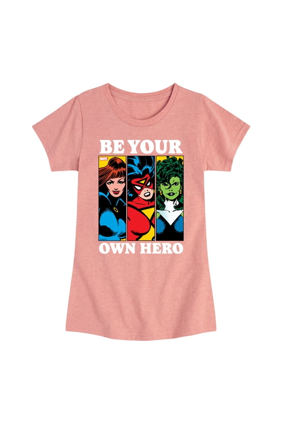 - Be Your Own Hero - Toddler And Youth Girls Fitted Short Sleeve Graphic T-Shirt