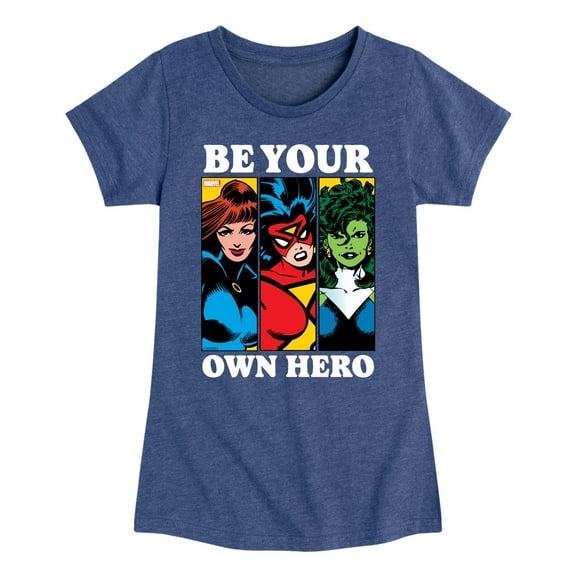 Marvel - Be Your Own Hero - Toddler And Youth Girls Fitted Short Sleeve Graphic T-Shirt