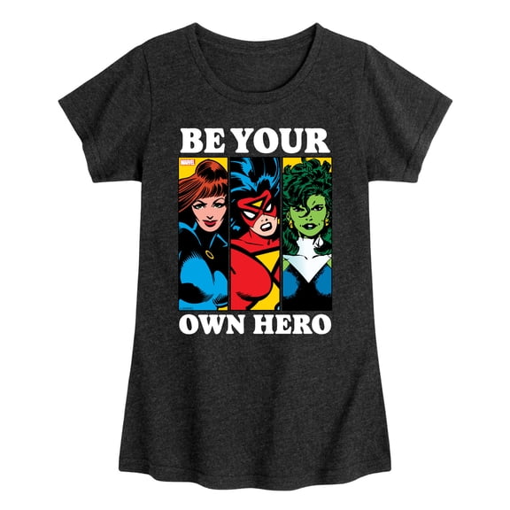 Marvel - Be Your Own Hero - Toddler And Youth Girls Fitted Short Sleeve Graphic T-Shirt