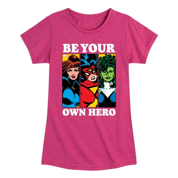 Marvel - Be Your Own Hero - Toddler And Youth Girls Fitted Short Sleeve Graphic T-Shirt