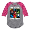 thumbnail image 1 of Marvel - Be Your Own Hero - Toddler And Youth Girls Shirt Tail Raglan, 1 of 5