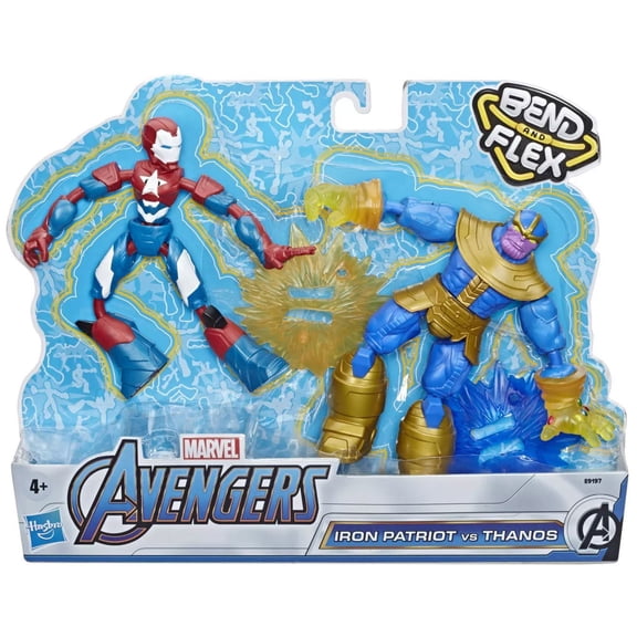 Marvel Bend & Flex Iron Patriot & Thanos Action Figure 2-Pack