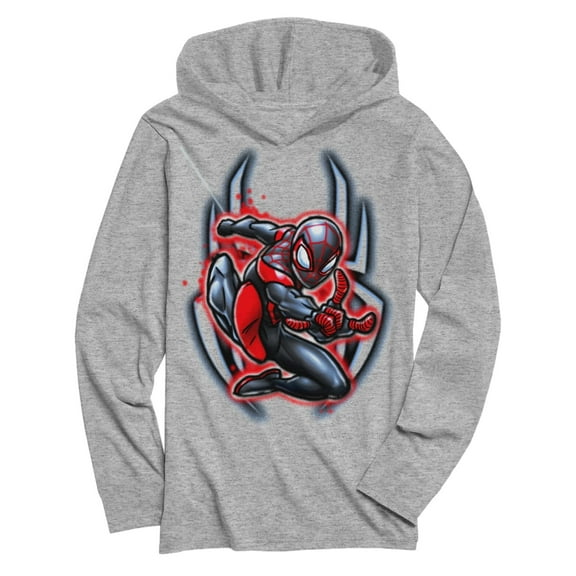 Marvel Big Boys' Spiderman Long Sleeve Hooded T-Shirt, Sizes 8-20