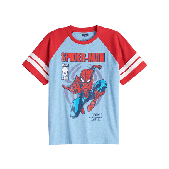 Marvel Big Boys' Spiderman Swing Cover Raglan T-Shirt, Sizes 8-18