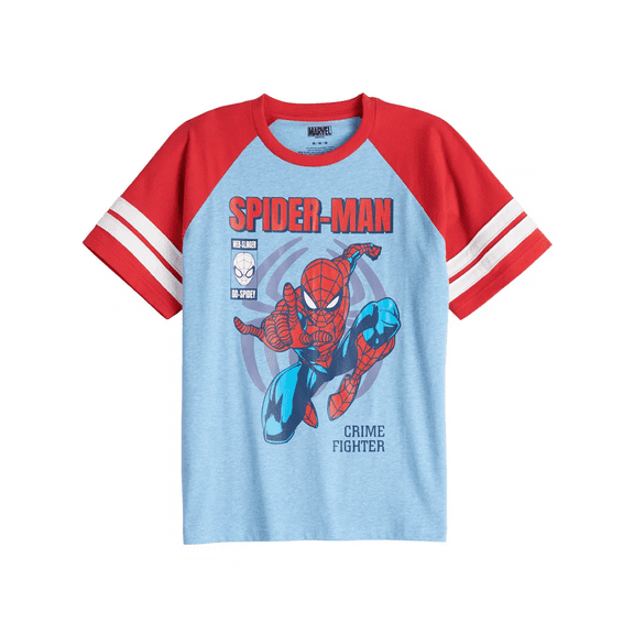 Marvel Big Boys' Spiderman Swing Cover Raglan T-Shirt, Sizes 8-18