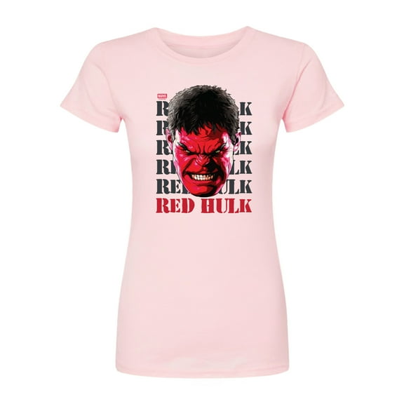 Marvel - Big Red Hulk Face - Juniors Fitted Graphic T-Shirt