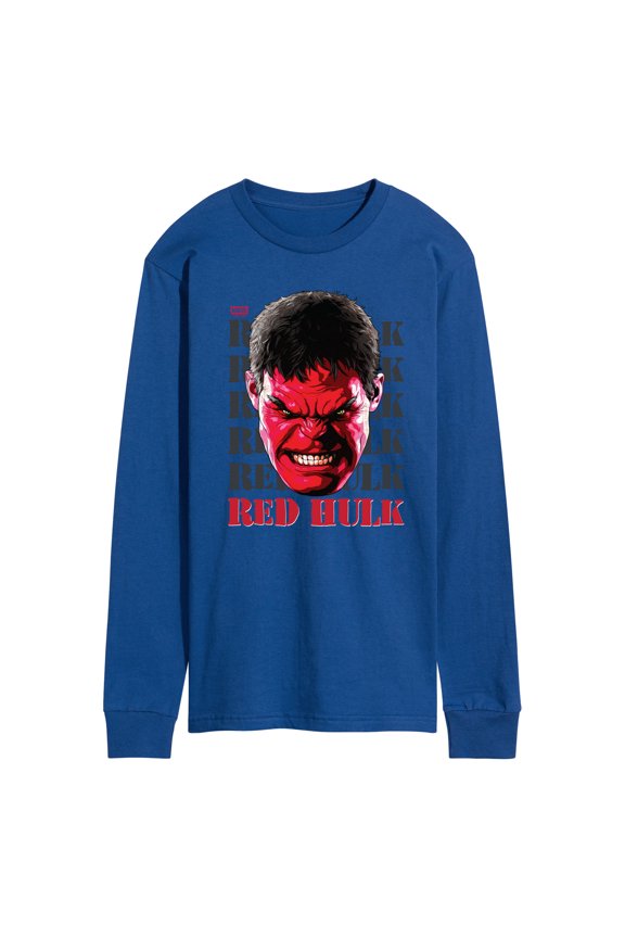 - Big Red Hulk Face - Men's Long Sleeve Graphic T-Shirt