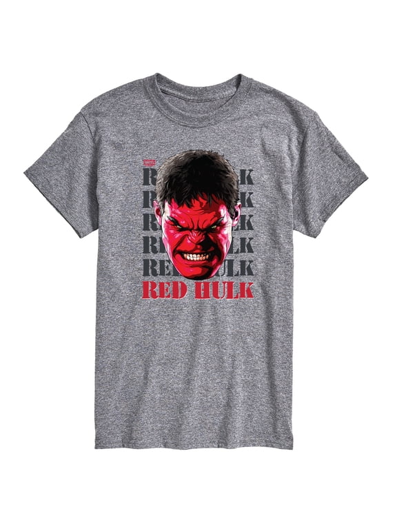 - Big Red Hulk Face Men's Short Sleeve Graphic T-Shirt
