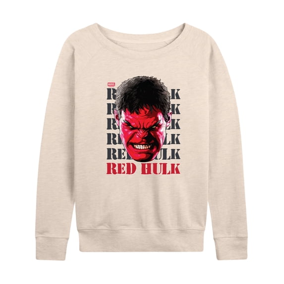 Marvel - Big Red Hulk Face - Women's French Terry Long Sleeve Shirt